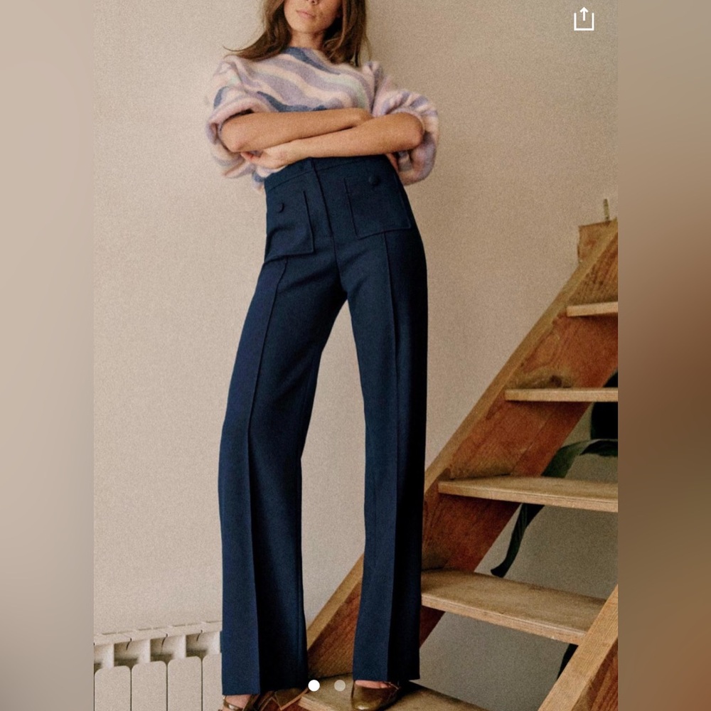 Sezane Dan Trousers Indigo - Size 10/42